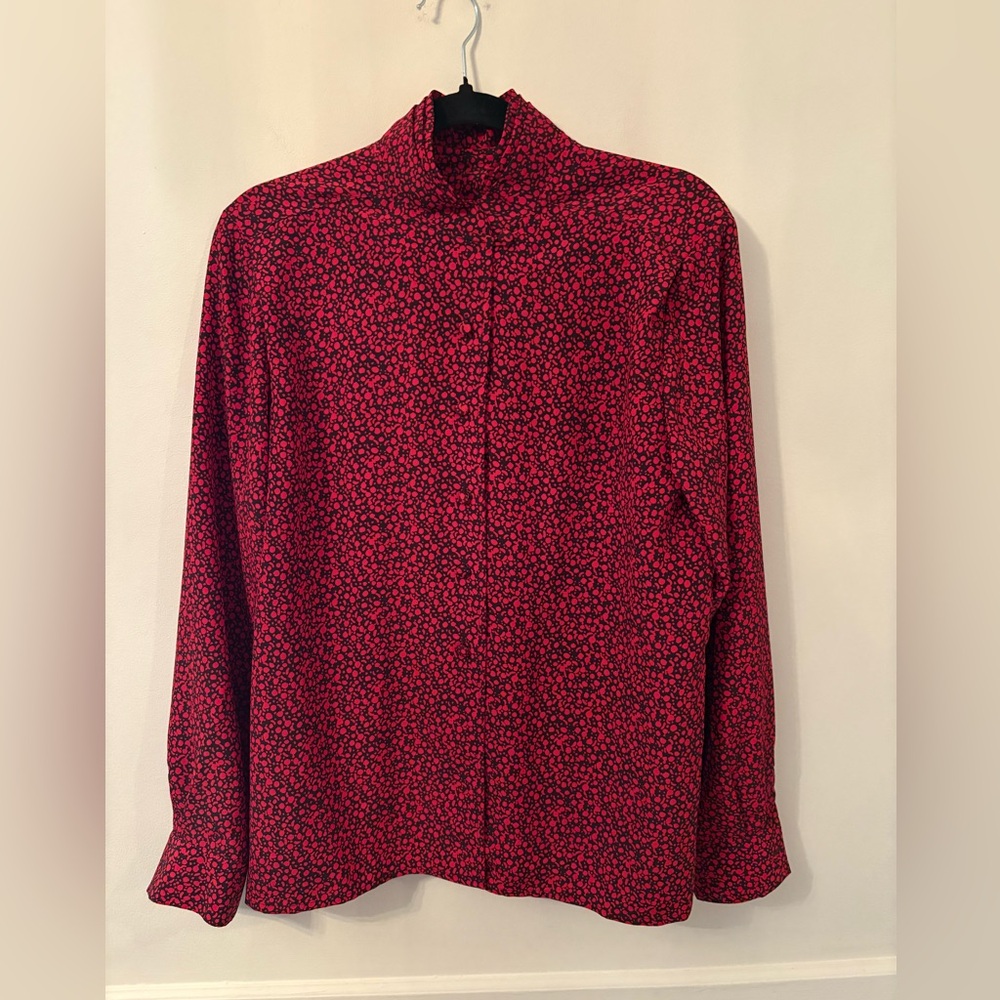 Worthington Women’s Floral Blouse- Button Front- Long Sleeve -Sz 8
